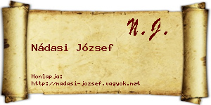 Nádasi József névjegykártya