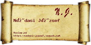 Nádasi József névjegykártya